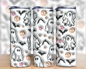 3d Inflated Ghost Spooky Tumbler Png