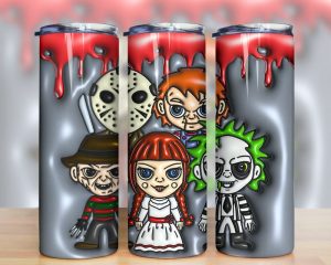 3d Inflated Horror Movies Tumbler Png