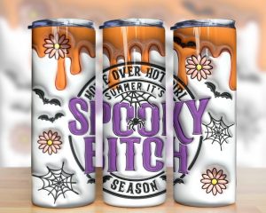 3d Inflated Its Spooky Bitch Tumbler Png