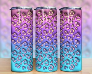 3d Inflated Leopard Tumbler Png