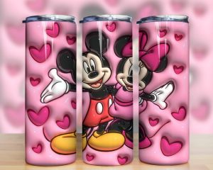 3d Inflated Mickey Minnie Tumbler Png