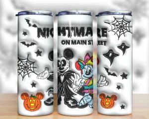 3d Inflated Nightmare Mickey Minnie Tumbler Png