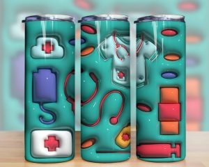 3d Inflated Nurse Tumbler Png