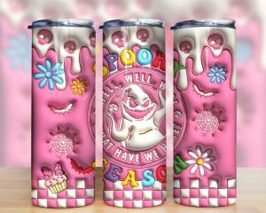 3d Inflated Oogie Pink Snack Tumbler Png