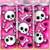 3d Inflated Pink Skull Tumbler Png