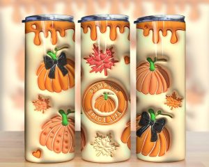 3d Inflated Pumpkin Spice Tumbler Png