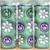 3d Inflated Smile Face Flowers Tumbler Png