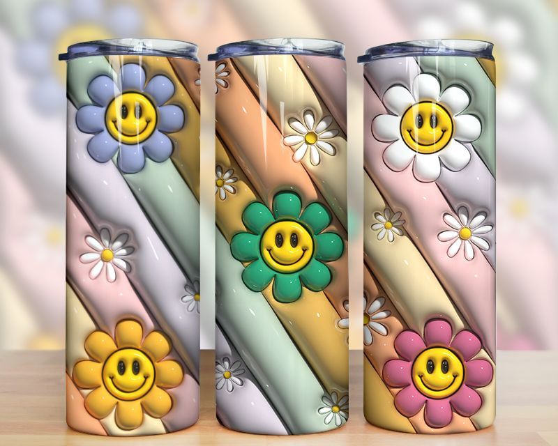3d Inflated Smile Face Flowers Tumbler Png 2 3d Inflated Smile Face Flowers Tumbler Png 2