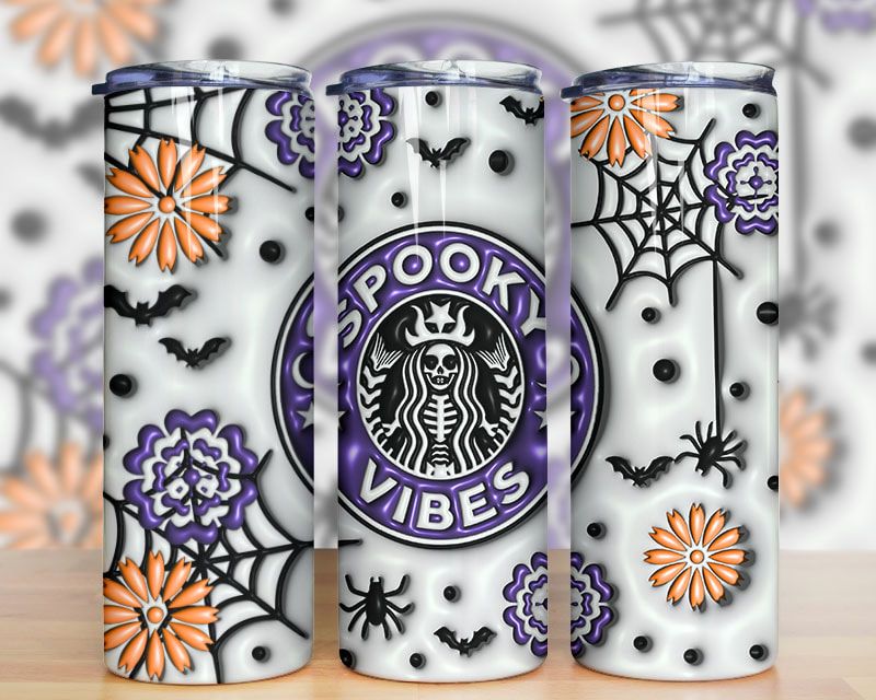 3d Inflated Spooky Vibes Coffee Tumbler Png 3d Inflated Spooky Vibes Coffee Tumbler Png