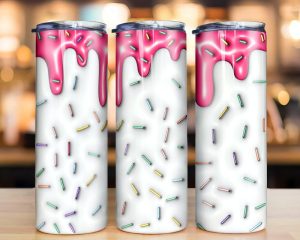 3d Inflated Sprinkle Donut Tumbler Png