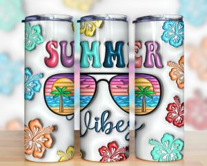 3d Inflated Summer Vibes Tumbler Png