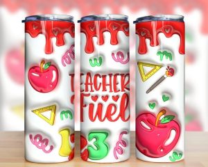 3d Inflated Teacher Fuel Tumbler Png
