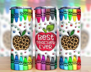 3d Inflated Teacher Tumbler Png 2