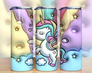 3d Inflated Unicorn Tumbler Png