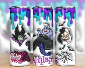 3d Inflated Villains Tumbler Png