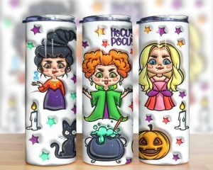 3d Inflated Witch Hocus Pocus Tumbler Png