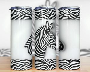 3d Inflated Zebra Tumbler Png