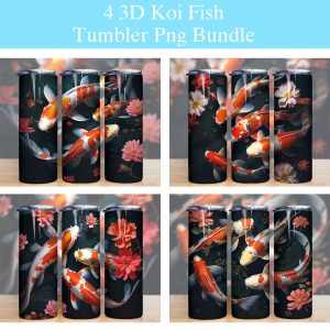 3d Koi Fish Tumbler Png