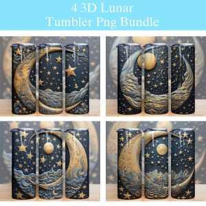 3d Lunar Themed Celestial Tumbler Png