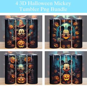3d Mickey Halloween Horror Tumbler Png