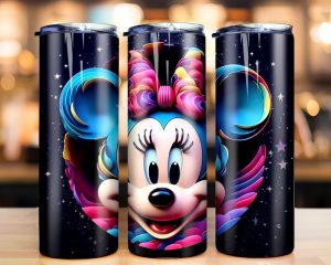 3d Minnie Quilling Tumbler Png