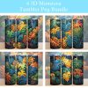 3d Monstera Plant Leaves Tumbler Png