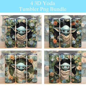 3d Movie Character Baby Yoda Tumbler Png