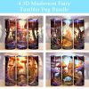 3d Mushrooms And Fairies Tumbler Png