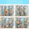 3d Pastel Paper Quilling Floral Field Tumbler Png