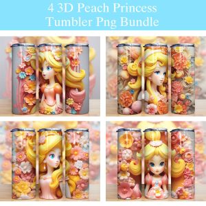 3d Peach Princess Tumbler Png