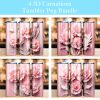 3d Pink Carnations Tumbler Png