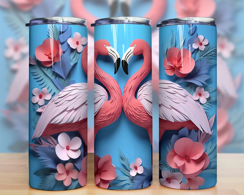 3d Pink Flamingo Couple Flowers Tumbler Png 3d Pink Flamingo Couple Flowers Tumbler Png