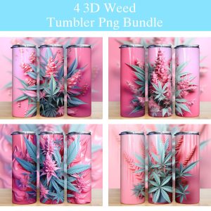 3d Pink Leaf Tumbler Png