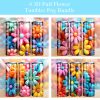 3d Puff Flowers Colorful Tumbler Png