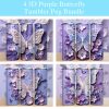 3d Purple Butterfly Flowers Tumbler Png