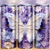 3d Purple Butterfly Tumbler Png