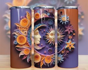 3d Quilling Celestial Tumbler Png
