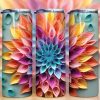 3d Quilling Floral Dahlia Tumbler Png
