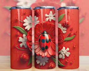 3d Red Ladybug Tumbler Png