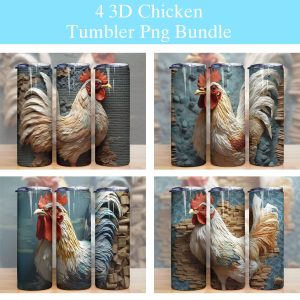 3d Rustic Chicken Tumbler Png