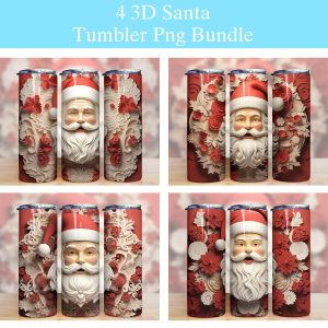 3d Santa Claus Christmas Tumbler Png