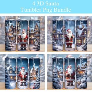 3d Santa Claus Tumbler Png