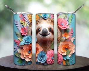 3d Sloth Tumbler Png