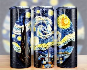 3d Starry Night Tumbler Png