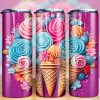3d Summer Ice Cream Cones Tumbler Png