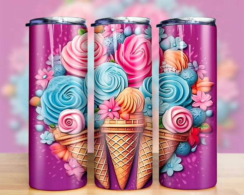 3d Summer Ice Cream Cones Tumbler Png 3d Summer Ice Cream Cones Tumbler Png