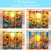 3d Sunflowers Sunset Tumbler Png