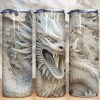 3d White Dragon Tumbler Png