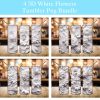 3d White Floral Tumbler Png