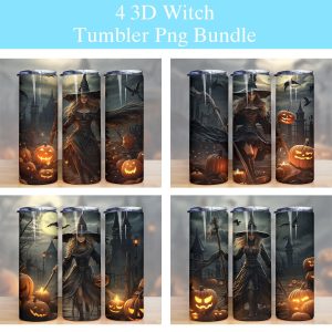 3d Witch Halloween Night Tumbler Png